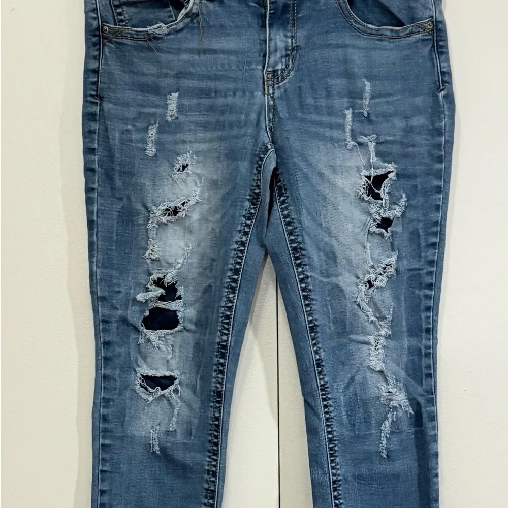 Distressed Blue Jeans - Picture 2 of 6